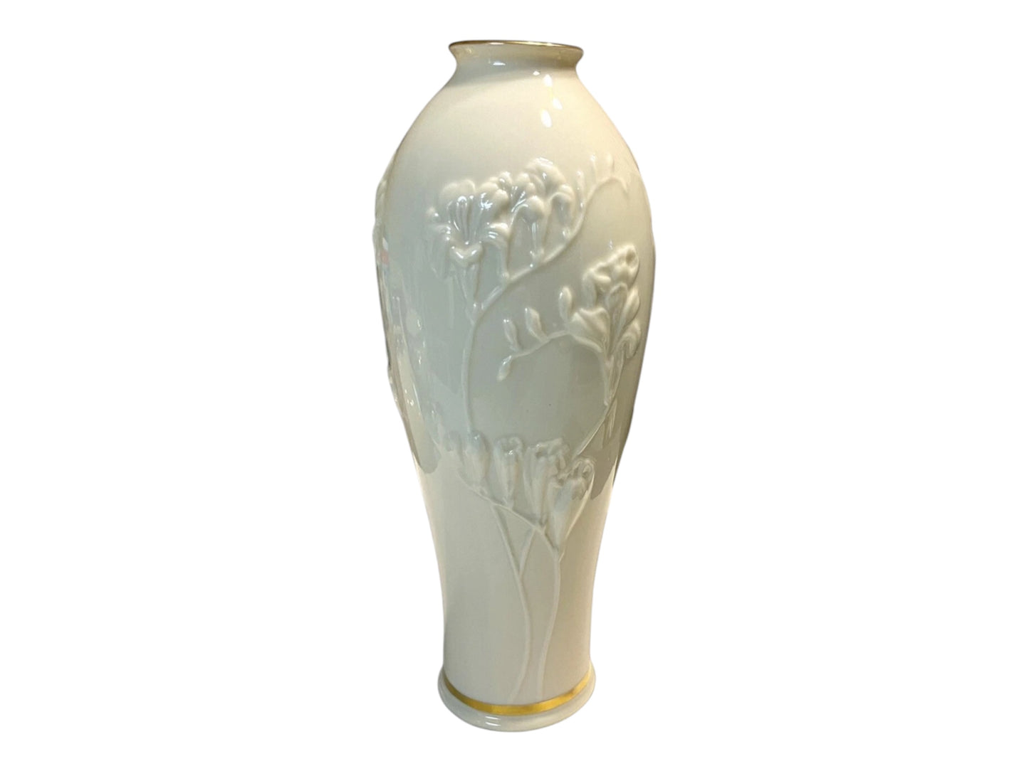 Lenox Special Collection China 7" Bud Vase Iris Design 24K Gold Trim Vintage