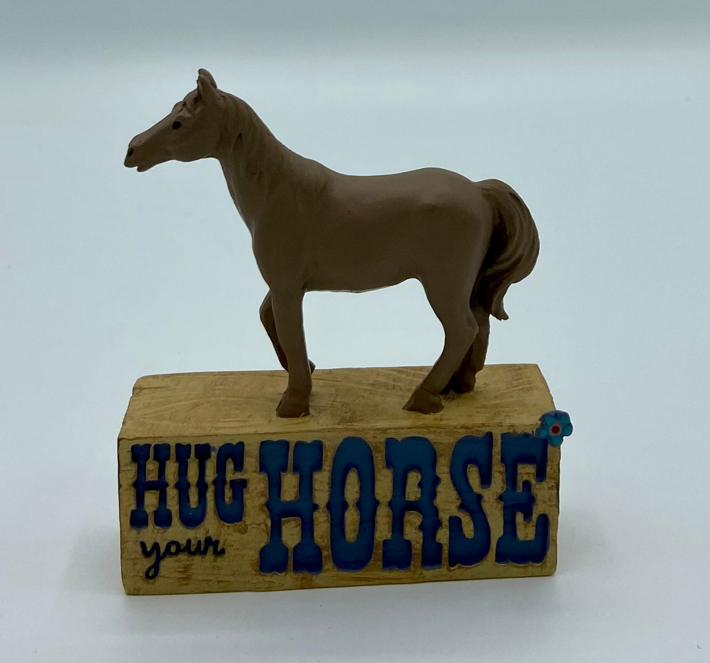 Hug Your Horse Resin Novelty Shelf Sitter Country Core Rustic