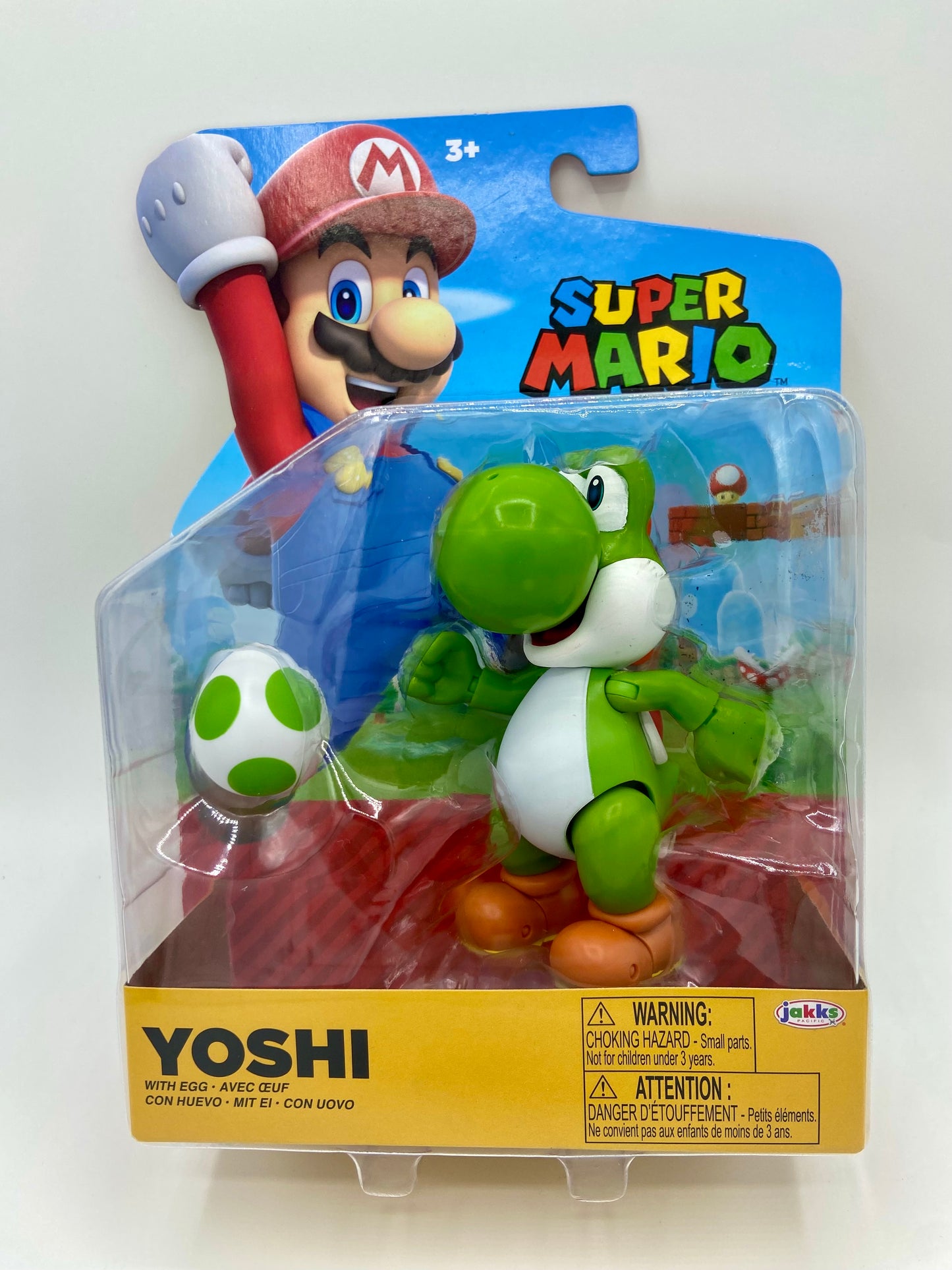 World of Nintendo GREEN YOSHI WITH EGG Jakks Pacific 41541 4" Action Figure New