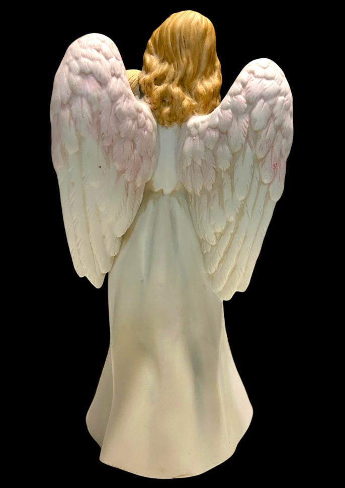 Homco Guardian Angel Holding Baby Figurine 1434 Porcelain 7.5" Vintage EUC
