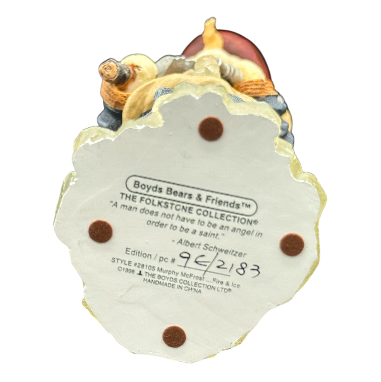 Boyds Bears & Friends 28105 Murphy McFrost Fire & Ice 1998 Folkstone Collection 9E/2183