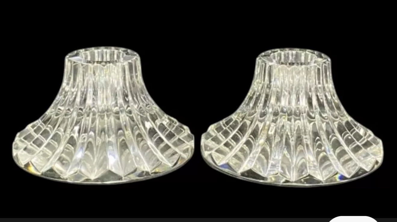 Baccarat France Crystal Art Glass Massena Candlesticks Candle Holders
