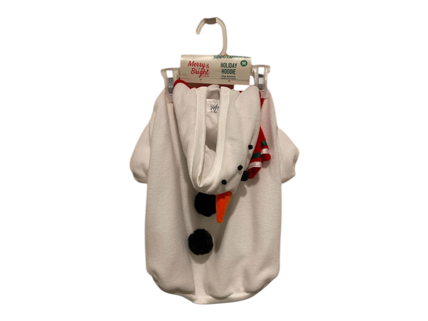 Merry & Bright Snowman Dog Hoodie New With hanger Tag Medium Christmas