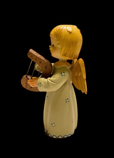 Anri Toriart Set Of 3 Music Angels Italy Vintage Wooden hand carved and painted