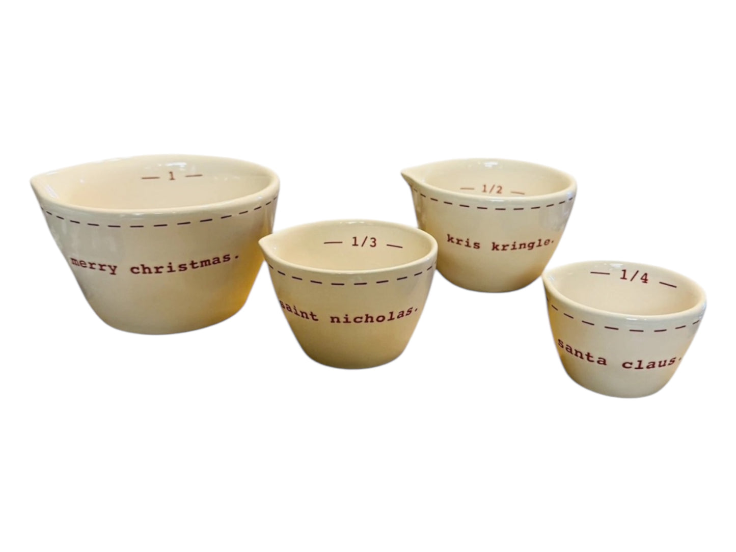 Christmas Stitch Rae Dunn Measuring Cups Merry Christmas Set Of 4 Ceramic