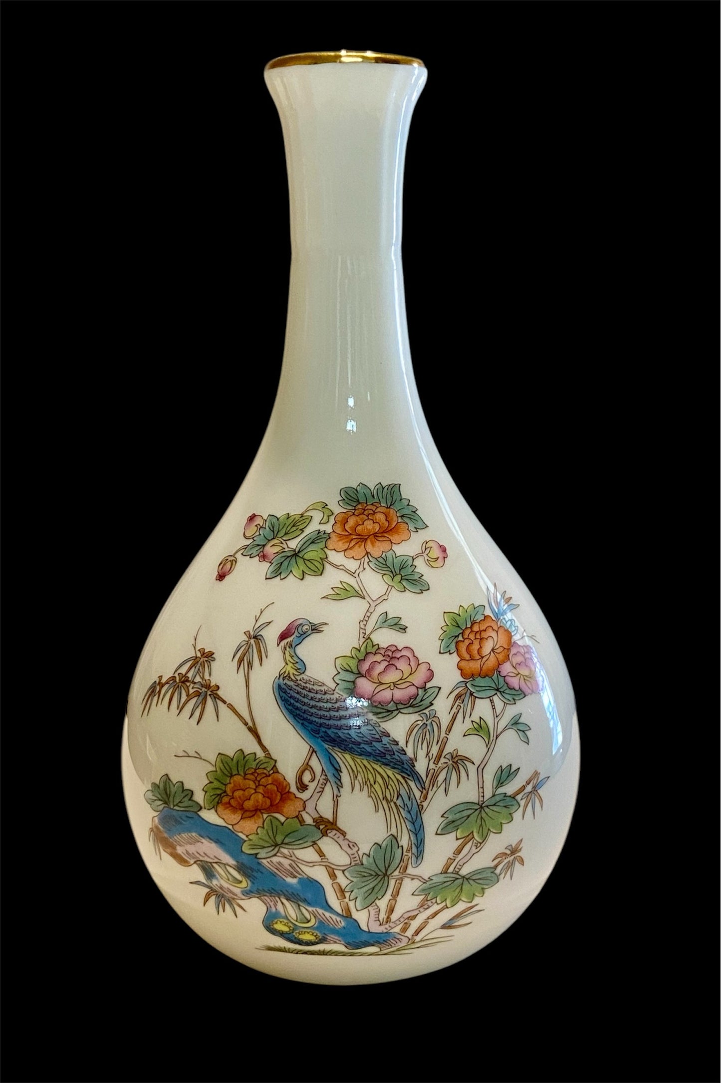 Vintage Wedgwood Kutani Crane Bone China Petite Bud Vase England