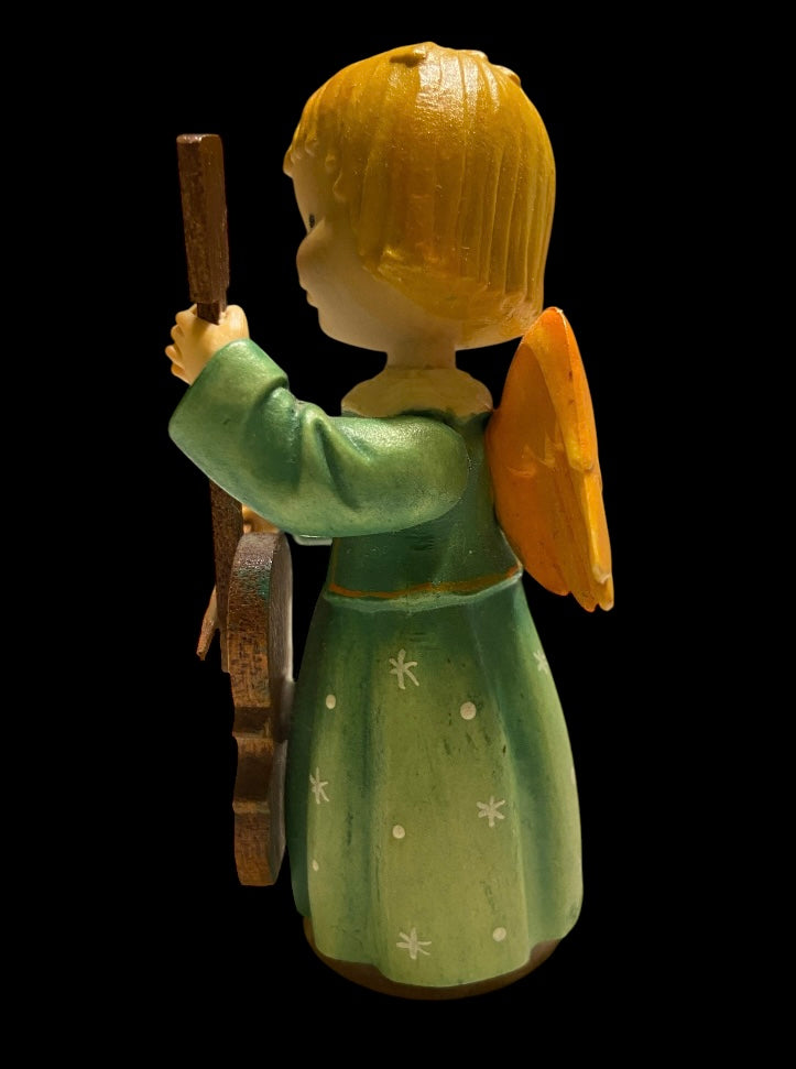 Anri Toriart Set Of 3 Music Angels Italy Vintage Wooden hand carved and painted