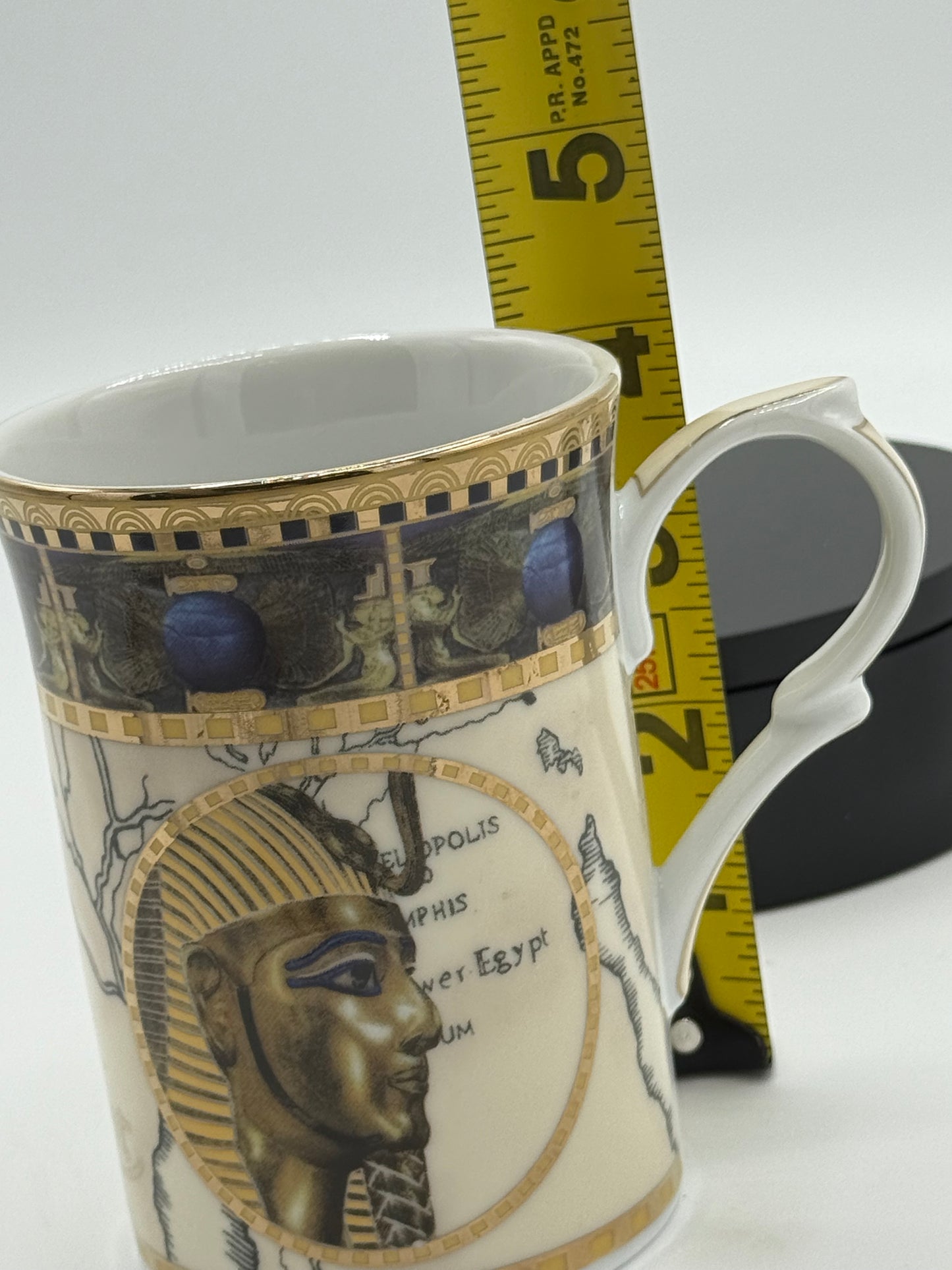 FM Fathy Mahmoud Fine Porcelain Limoges Beige Gold Gilt Egypt Cup Mug Replacement