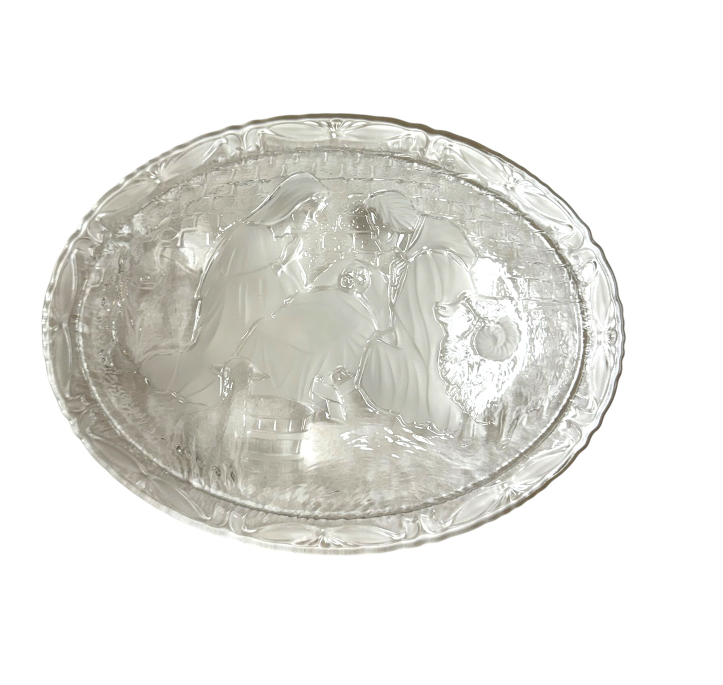 Nativity Scene Tray Joseph Mary Jesus Lamb 9"x 7” Christmas Oval Holiday Mikasa