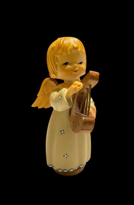 Anri Toriart Set Of 3 Music Angels Italy Vintage Wooden hand carved and painted