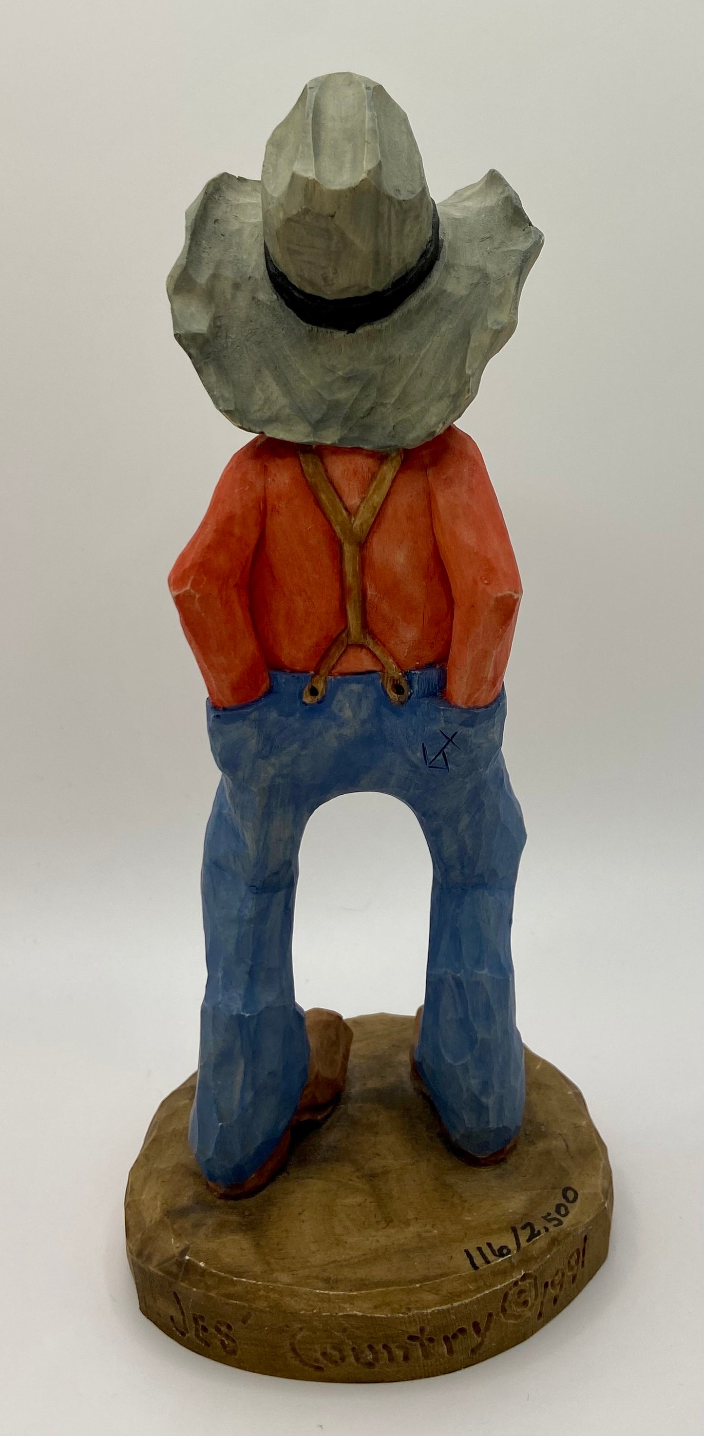 Cowboy Jes Hand Carved Sculpture Country 1991 Numbered 116/2500 Vintage
