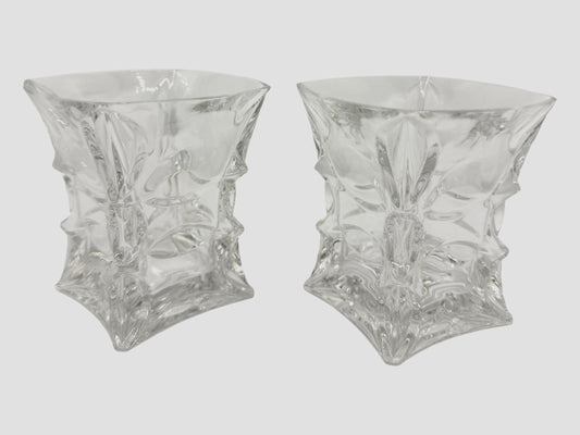 Two Bohemia Czech Republic Crystal Glasses 4”