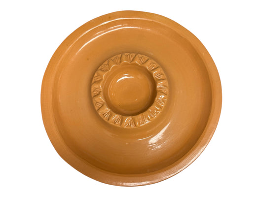 Boston Warehouse 14" Glazed Terra Cotta Chip & Dip Salsa Dish Platter Tray