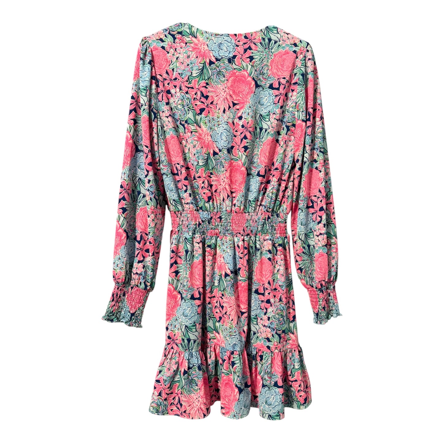 Lilly Pulitzer 12 Womens Cristiana Pink Stretch Long Sleeve Mini Dress