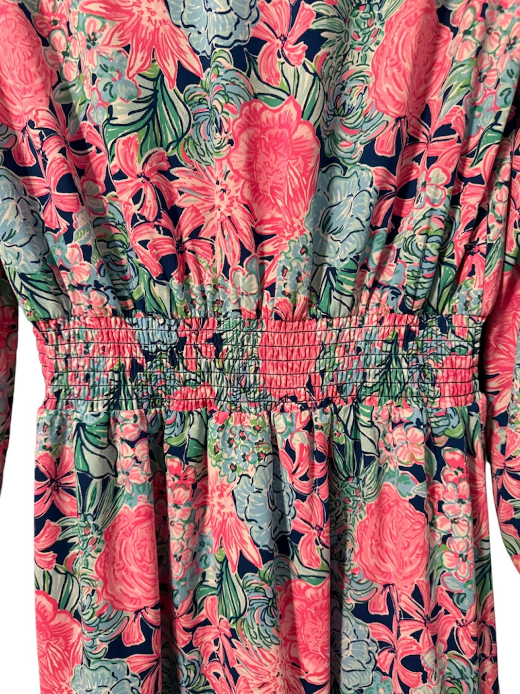 Lilly Pulitzer 12 Womens Cristiana Pink Stretch Long Sleeve Mini Dress