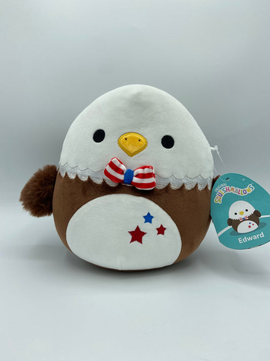 Squishmallow Plush Bird Squad Edward the Eagle 8” Patriotic Celebrate America