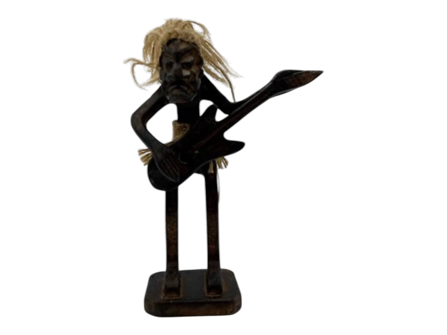 Tiki Hard Rock Hand Carved Primitive Wooden Tribal Guitar Bar