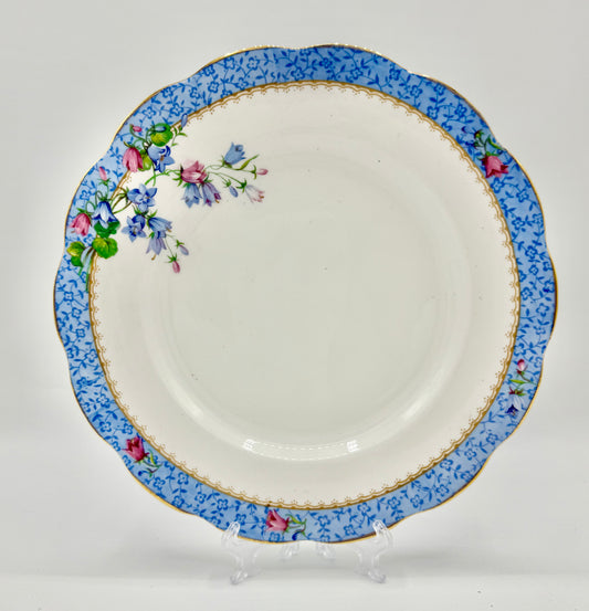 Royal Albert Crown Bone China Blue Harebell Salad Dessert Luncheon 8” Plate Vintage Hard to find