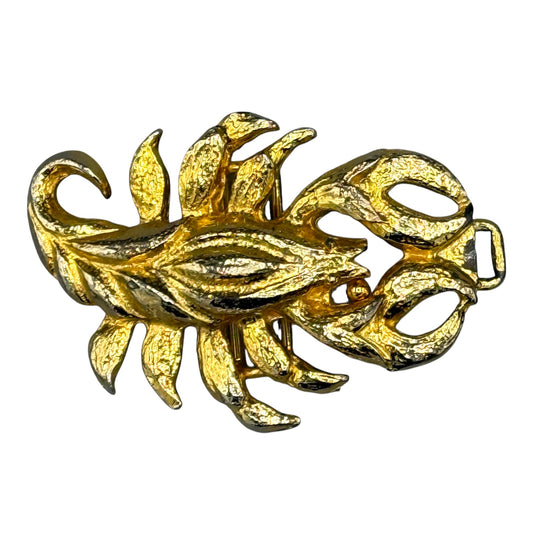 Vintage Gold Tone Signed Mimi Di N 1975 Lobster Belt Buckle