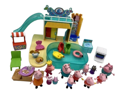 Peppa Pig 15 Pc Waterpark Playset With 14 More Pcs Included