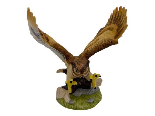 Royal Heritage The Great Horned Owl bisque porcelain sculpture figurine