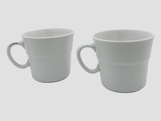 Two Noritake Progression Pearl White 9006 Coffee Tea Cups Vintage