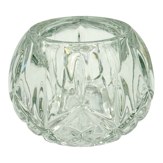 2 VTG Homco Votive Tea Light Candle Holders 2.5" Crystal Glass 1970’s USA Decor